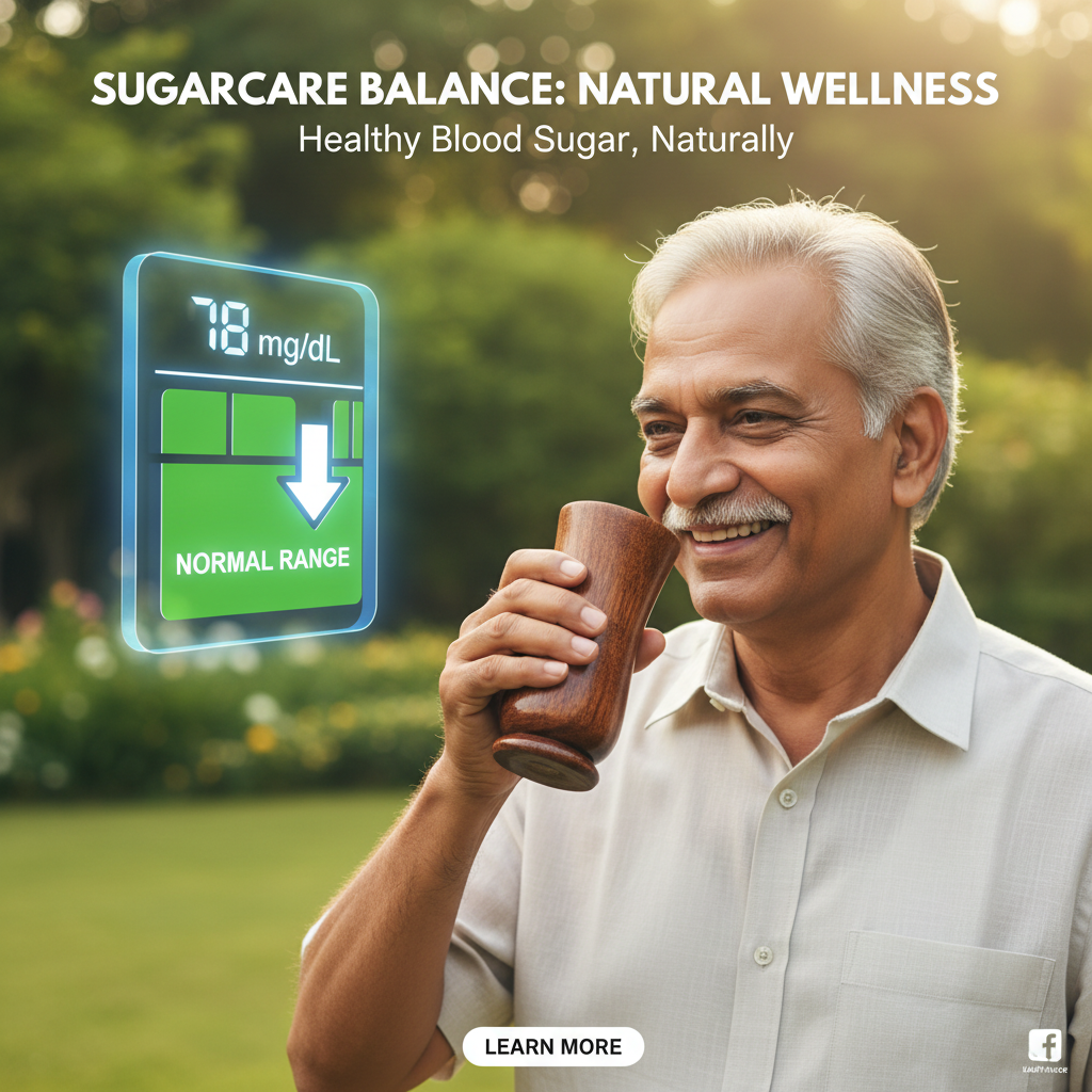 Sugarcare Balance Vijaysar Wooden Glass | 100% Natural Ayurvedic Blood Sugar Control